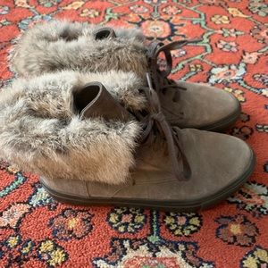 Vince grey fur high top sneakers sz. 8/8.5